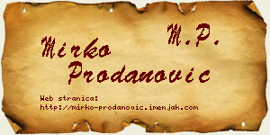 Mirko Prodanović vizit kartica